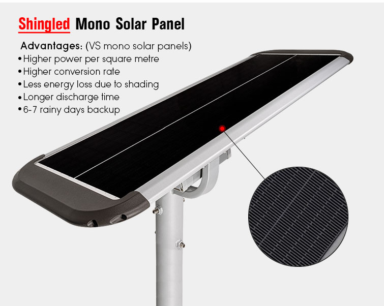 60w 6000 lumens solar street light product detail