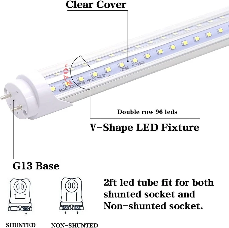 G13 V shaped tube light detail G13 V shaped tube light detail