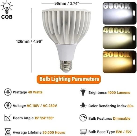 Spotlight LED Bulb 30 Watt COB (200 Watt Eqv.) factory