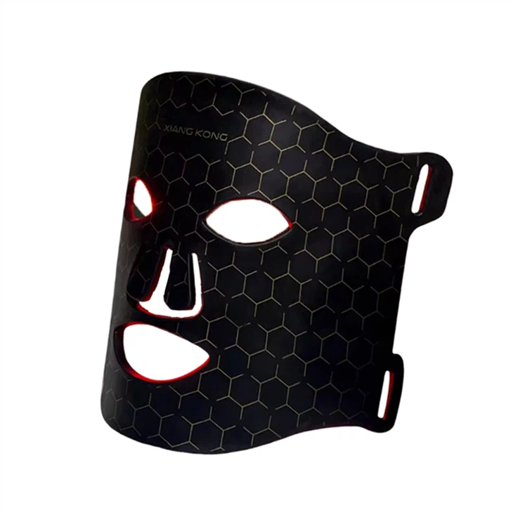 LED Light Therapy Mask - 7 Color Facial Treatment With Black & Red Light