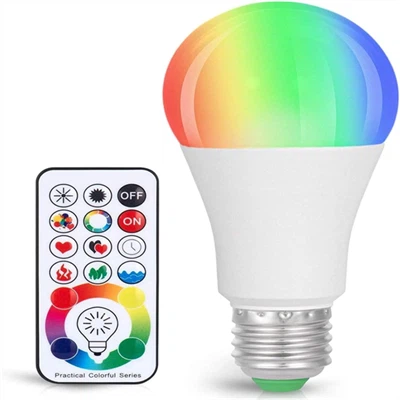 Żarówka zmieniająca kolor, 820 lm z możliwością przyciemniania E26 10W RGB