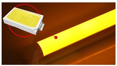 Żółta, odporna na- promienie UV świetlówka LED, szklana świetlówka LED T8 do wnętrz