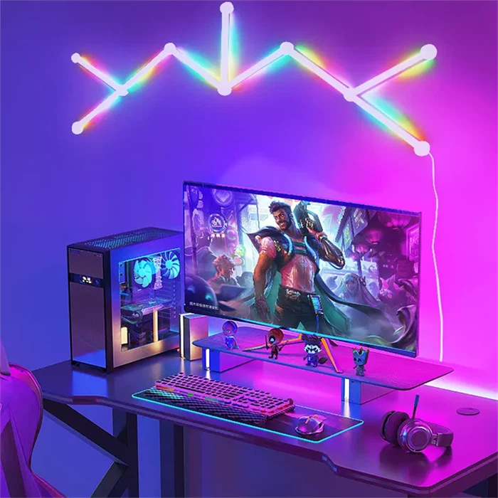 Inteligentne kinkiety LED RGB – synchronizacja muzyki i wystrój pokoju gier